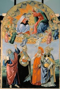 4人の聖人とマリアの戴冠式 作： Sandro Botticelli