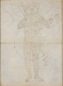 『神曲』、地獄篇第34歌（2）。地獄の中心：全貌を現したルシファー（大サタン）；地獄からの別れ 作： Sandro Botticelli