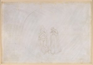 『神曲』、パラディソ第17歌。第五の天界（火星の天）：カッチャグイダはダンテに流刑を予言する一方で、永遠の名声も予言する 作： Sandro Botticelli