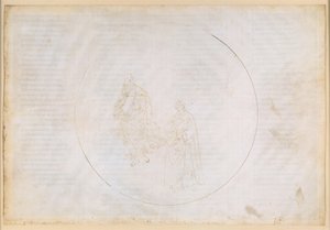 『神曲』、パラディソ第16歌。第五の天球（火星の天）：カッチャグイダがフィレンツェの道徳的衰退を嘆く 作： Sandro Botticelli