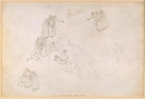 『神曲』、煉獄篇第7歌。前煉獄、中圏：怠惰な君主たちの谷 作： Sandro Botticelli