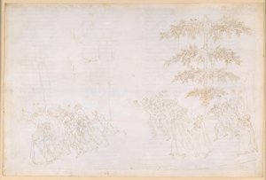 『神曲』、煉獄篇第23歌。煉獄の第6の輪：大食漢たちの懺悔；フォレーゼ・ドナティとの出会い 作： Sandro Botticelli