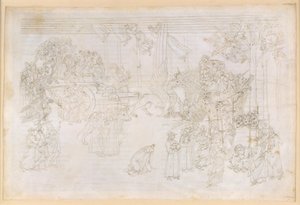 『神曲』、煉獄篇第32歌。地上の楽園：知恵の木と教会の歴史的運命 作： Sandro Botticelli