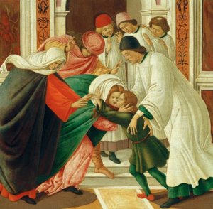 人生と奇跡d。聖ゼノビウス（死者を起こす） 作： Sandro Botticelli