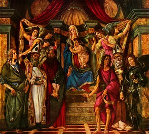 マドンナがシックスセインツに即位、1483年、1937年。 作： Sandro Botticelli