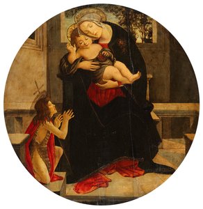 幼子を抱くマリアと少年ヨハネ 作： Sandro Botticelli