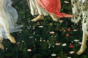 プリマベーラ：パネルのテンペラの花の詳細 作： Sandro Botticelli