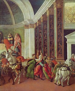 右のバージニアの物語の詳細：父バージニアスによって殺され、パネルに1500-04テンペラ 作： Sandro Botticelli