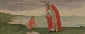聖バルナバの祭壇画からの聖アウグスティヌスの幻影、1488年頃（パネル上のテンペラ） 作： Sandro Botticelli