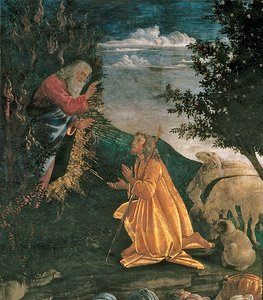 システィーナ礼拝堂のモーセの青春、1481フレスコ画の詳細80051 作： Sandro Botticelli