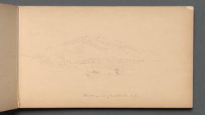 スケッチブック、12ページ："ランドルフ・ヒルの麓からのホワイト・マウンテン" 作： Sanford Robinson Gifford