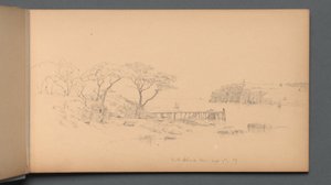スケッチブック、20ページ："59年9月7日、ミシガン州ピークス島" 作： Sanford Robinson Gifford