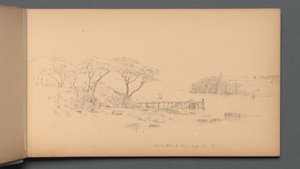 スケッチブック、20ページ：メイン州ピークス島、1859年9月7日、59日。 作： Sanford Robinson Gifford