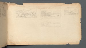 スケッチブック、40ページ：メイン州、1859年。 作： Sanford Robinson Gifford
