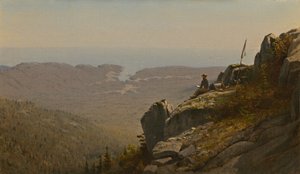 メイン州マウント デザートでスケッチするアーティスト、1864～1865 年。 作： Sanford Robinson Gifford