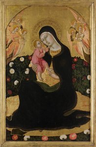 天使のいる聖母子と謙遜のマドンナ、15世紀半ば。 作： Sano di Pietro