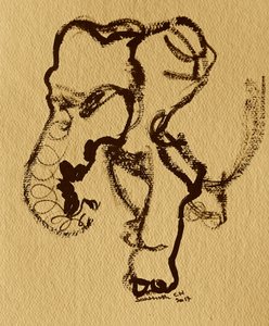 抽象的な象の頭部 作： 