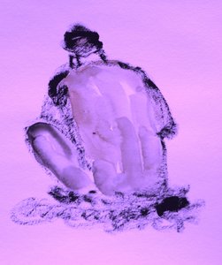 瞑想的な紫のヌード