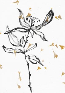 繊細な花のスケッチ 作： 