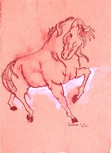 威風堂々とした赤い種馬 作： Santhosh ch