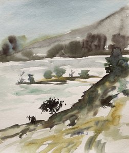 淡い水彩画の風景
