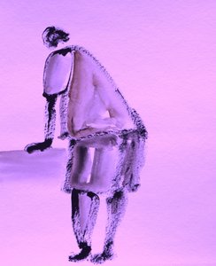物思いにふける人物の習作