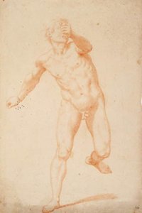 左肩越しに振り返る走る青年 作： Santi di Tito