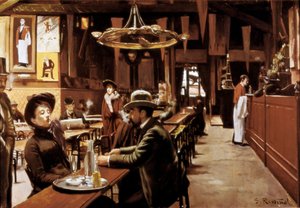 パリ、モンマルトルのカフェの外観 作： Santiago Rusinol i Prats