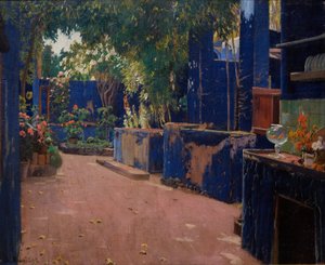 ブルーコートヤード。アレニス・ド・ムント 作： Santiago Rusiñol