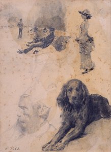 犬の図研究と研究 作： Santiago Rusiñol