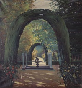 エル・ニーニョ・デ・ラ・エスピナの噴水 - アランフェスの庭園 作： Santiago Rusiñol