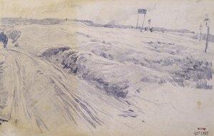 風景、街の郊外 作： Santiago Rusiñol