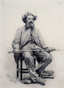 着席した男 作： Santiago Rusiñol