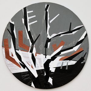 Twixt Heaven & Earth III-B (円形ボードにアクリル) 作： Sara Hayward