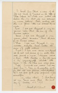 サラ・アン・ブラント・クロズリーの遺言と遺言、1898 年 10 月。