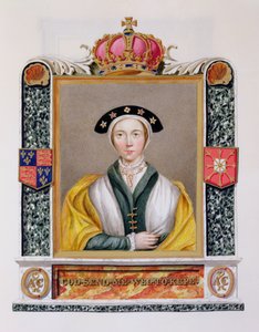 1825年に出版された「エリザベス女王の回顧録」のヘンリー8世の女王（1515〜57年）のアンの肖像（155-57）（WCとガッシュ紙）