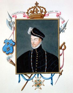 フランソワ・ド・ヴァロワ（c.1552-84）の肖像（1825年に出版された「エリザベス女王宮廷の回想録」より） アンジュー公爵・ダレンコン公爵（水彩・ガッシュ・紙