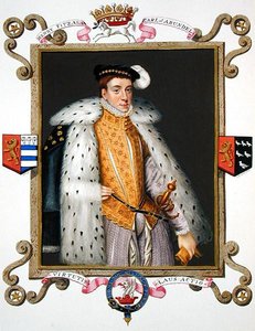 ヘンリー・フィッツァラン（c.1511-80）第12代アランデル伯爵の肖像（1825年に出版された「エリザベス女王の宮廷の回想録」より）（紙に水彩、グワッシュ 作： Sarah Countess of Essex