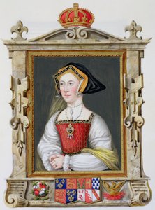 1825年に出版されたハンスホルバイン（14978-1543）の肖像画の後の「エリザベス女王裁判所の回想録」からのヘンリー8世の3人目の女王ジェーンシーモア（c.1509-37）の肖像