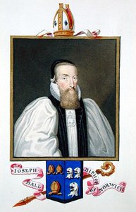 ジョセフ・ホール（1574-1656）ノリッチ司教の肖像（1825年に出版された「エリザベス女王の宮廷の回想録」より）（紙に水彩、ガッシュ 作： Sarah Countess of Essex