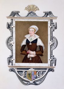 1825年に出版された「エリザベス女王の裁判所の回想録」からのレディジェーングレイ（1537〜54）「9日間の女王」の肖像（紙とトイレ、ガッシュ）