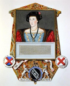 アンソニー・ブラウン卿（1500-48）の肖像（1825年に出版された「Memoirs of the Court of Queen Elizabeth」より）（水彩、ガッシュ、紙 作： Sarah Countess of Essex