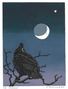 夜想曲、2019年（リノカット） 作： Sarah Drummond