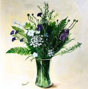 Lotties flowers, 2023（アクリル、ボード） 作： Sarah Thompson Engels