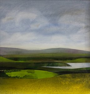 paisagem aquosa de somerset, 2023 (pintura sobre papel) 作： Sarah Thompson Engels