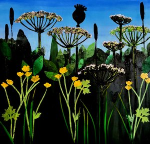 Buttercups 2020（アクリル、ボード 作： Sarah Thompson Engels
