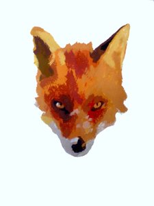 Fox face, 2013 (モノプリント、インク使用) 作： Sarah Thompson Engels