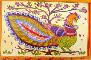 インディアン・ピーコック,2019,(水彩画) 作： Sarah Thompson Engels