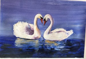 白鳥、2019年（アクリル 作： Sarah Thompson Engels