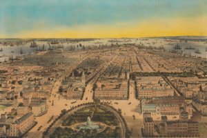 ニューヨーク ユニオン スクエア、南を望む、1850 年。 作： Sarony and Co